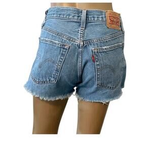 Levi's 501 button fly jean shorts distressed cut offs 25 W25 SH2 4374